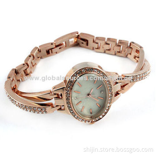 Fashionable Watch with Alloy Case for Smart People, Rose Golden, Vogue, OEM
